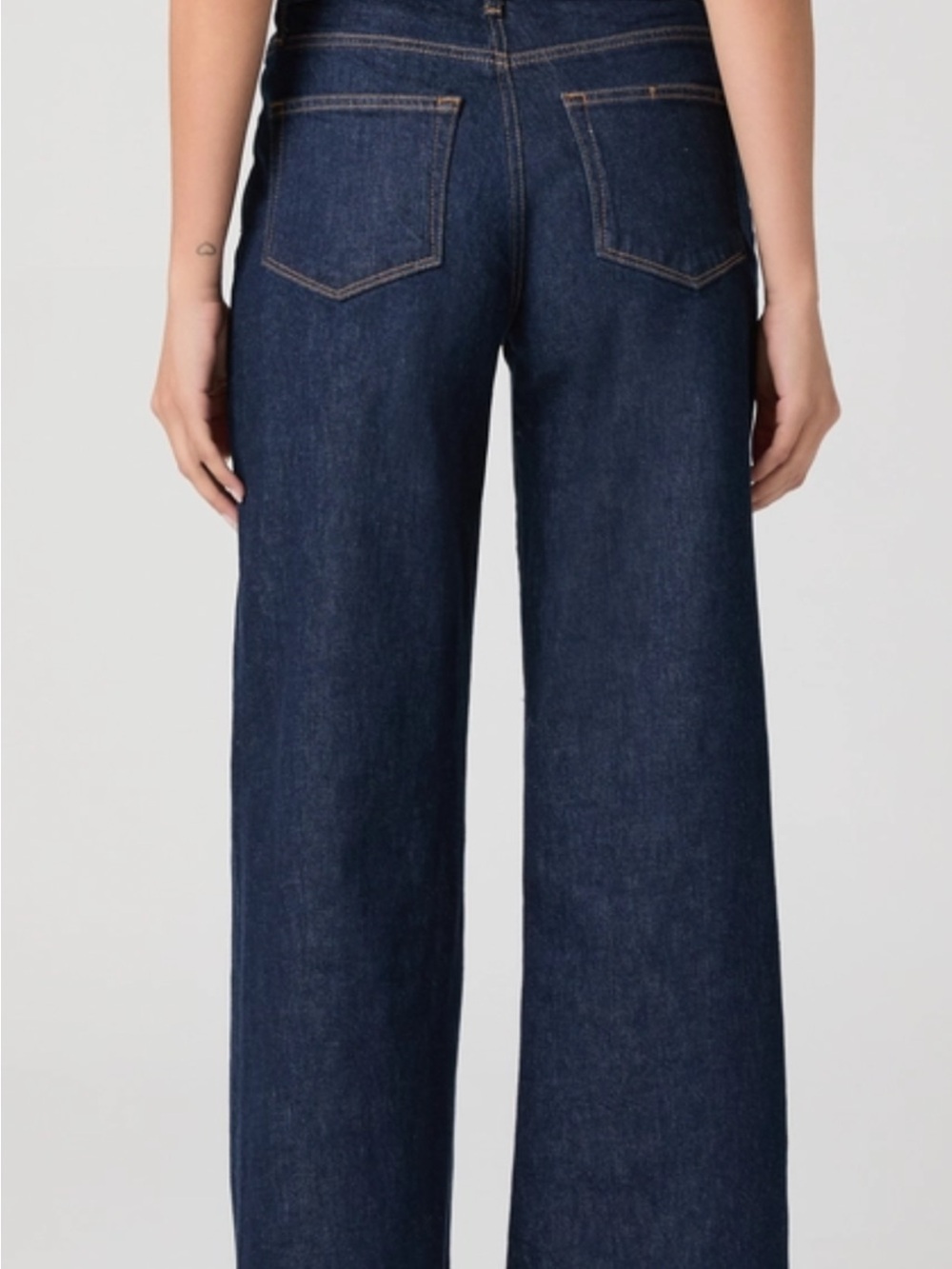 PAIGE Dark Blue Wide Leg Jeans - Picture 3 of 9